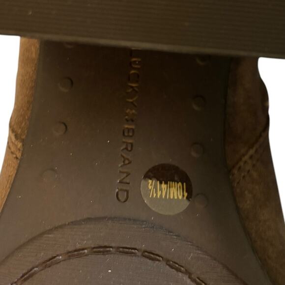 New Lucky Brand Basel Heeled Boots Women's Size 10 M Dune Brown Suede Leather - Picture 7 of 8